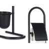 PORTARROLLO ESCOBILLA METAL BAMBU NEGRO
