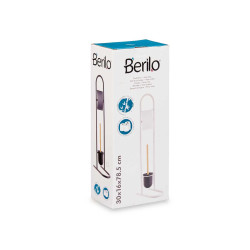 PORTAROTOLO SCOPINO METALLO C/BAMBÙ BIANCO