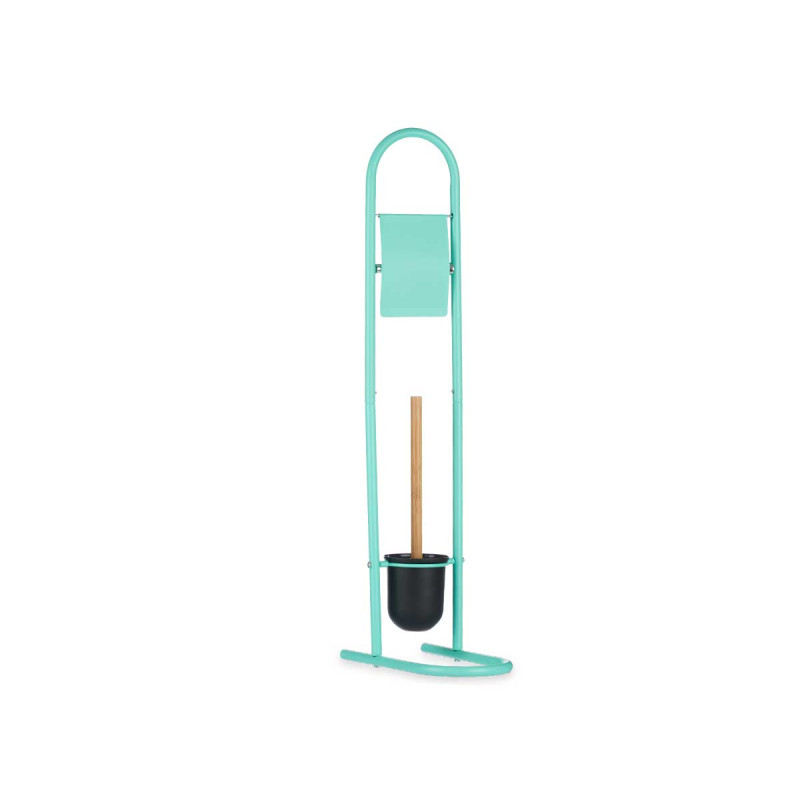 PORTARROLLO ESCOBILLA METAL BAMBU MENTA