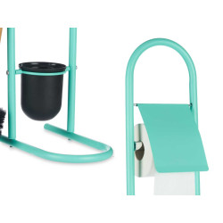 PORTAROTOLO SCOPINO METALLO C/BAMBÙ MENTA