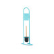 METAL TOILET ROLL AND BRUSH HOLDER W/BLUE BAMBOO