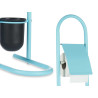 PORTARROLLO ESCOBILLA METAL BAMBU AZUL