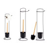 METAL TOILET ROLL WITH TOILET BRUSH BLACK BAMBOO