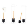 PORTE-ROULEAU MÉTAL BROSSE TOILETTE BAMBOU BLANC