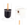 PORTARROLLO METAL ESCOBILLA BAMBU BLANCO