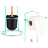 PORTE-ROULEAU MÉTAL BROSSE TOILETTE BAMBOU MENTHE