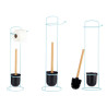 PORTE-ROULEAU MÉTAL BROSSE TOILETTE BAMBOU BLEU