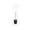 PORTE-ROULEAU MÉTAL BROSSE TOILETTE BAMBOU BLEU