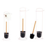 METAL TOILET ROLL WITH TOILET BRUSH PINK BAMBOO