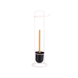 PORTARROLLO METAL ESCOBILLA BAMBU ROSA