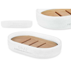 PORTE-SAVON RÉSINE DE BAMBOU BLANC