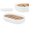 PORTE-SAVON RÉSINE DE BAMBOU BLANC