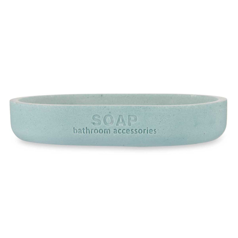 RESIN SOAP DISH W/BAMBOO BLUE