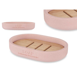 PORTE-SAVON RÉSINE DE BAMBOU ROSE