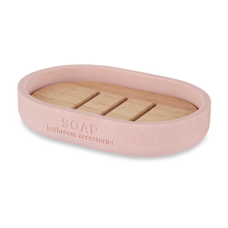 PORTE-SAVON RÉSINE DE BAMBOU ROSE