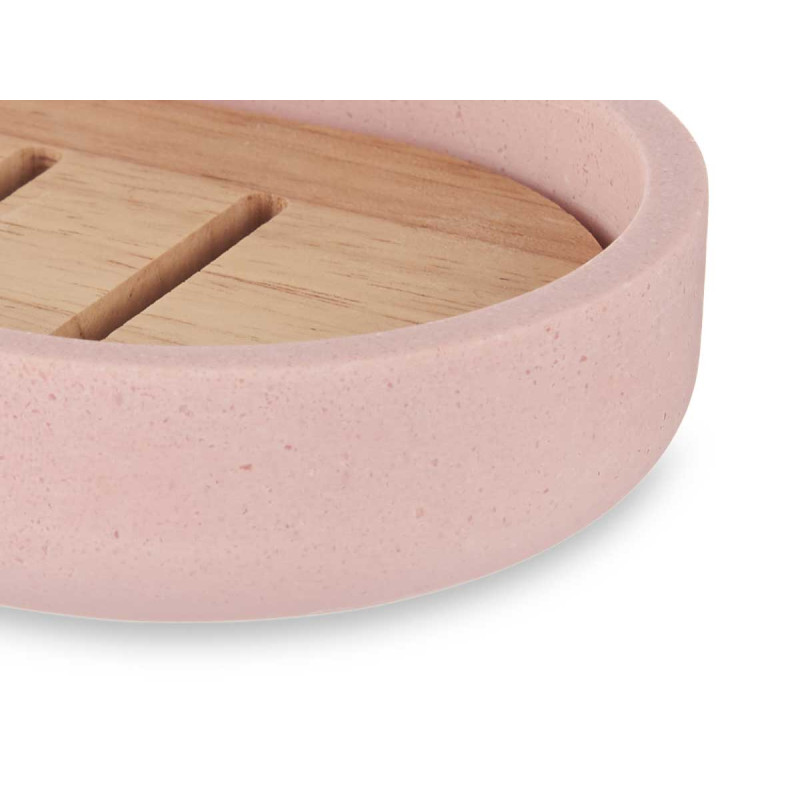 PORTE-SAVON RÉSINE DE BAMBOU ROSE
