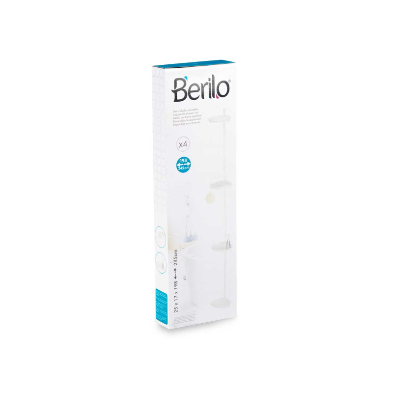 BARRA DE DUCHE METALICA EXTENSIVEL 4 NIVEIS