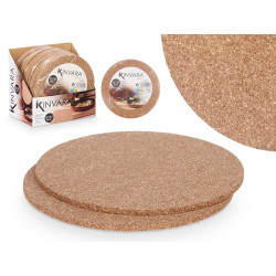 SET 2 NAPPERONS RONDS EN LIÈGE 18 CM