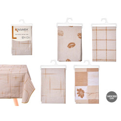 RECT TABLECLOTH ASSORTED4 EARTH TONES 140X300CM 