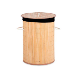 CESTA BAMBÙ ROTONDO TESSUTO NERO 35X50 CM