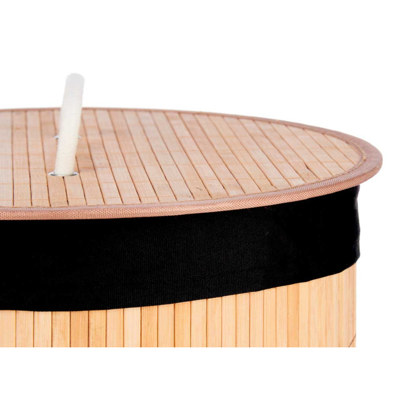 CESTA BAMBÙ ROTONDO TESSUTO NERO 35X50 CM