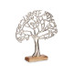 ARBRE DE VIE EN MÉTAL ARGENTÉ AVEC BASE EN BOIS