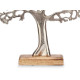 ARBRE DE VIE EN MÉTAL ARGENTÉ AVEC BASE EN BOIS