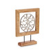 SILVER METAL FLOWER WITH WOODEN BASE