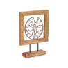 FIORE METALLO ARGENTO SUPPORTO LEGNO