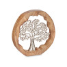 ALBERO DELLA VITA METALLO ARGENTO SUPPORTO LEGNO