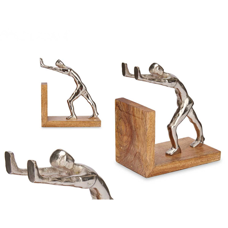 FIGURA DECORATIVA FERMALIBRI ARGENTO SUPPORT LEGNO