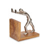 FIGURA DECORATIVA FERMALIBRI ARGENTO SUPPORT LEGNO