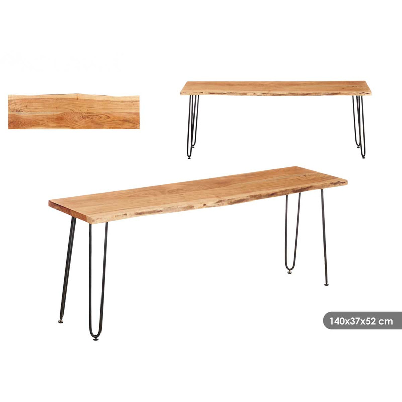 MUEBLE TV MADERA LIVE EDGE 140 X 37 X 52 CM