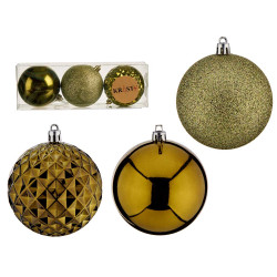 SET 3 BOULE PVC 8CM VERT OLIVE