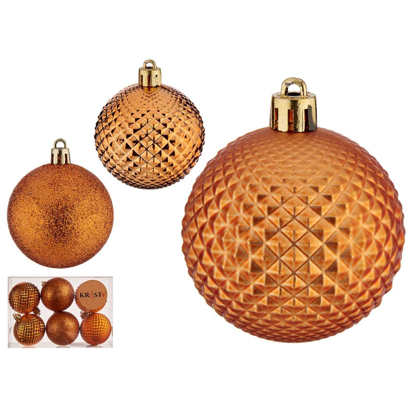 SET 6 BOLAS PVC 6CM NARANJA