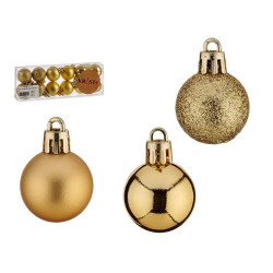SET 12 BOLAS PVC 3CM ORO