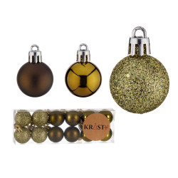 SET 12 BOULE PVC 3CM VERT OLIVE 