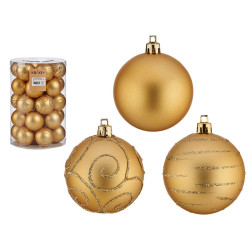 SET 30 BOLAS PVC 6CM ORO