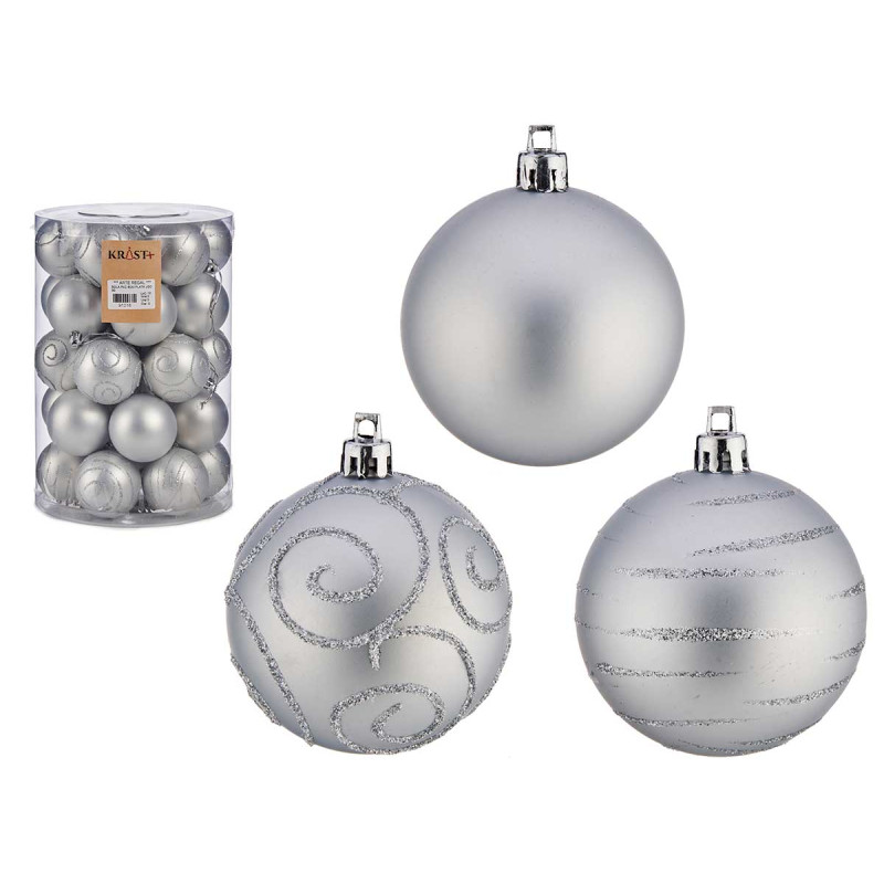 SET 30 PALLA PVC 6CM ARGENTO 