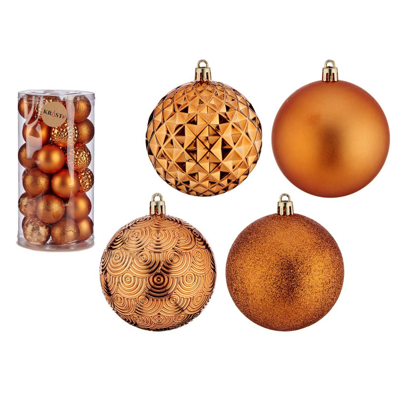 CONJ 30 BOLAS PVC LARANJA 8CM 