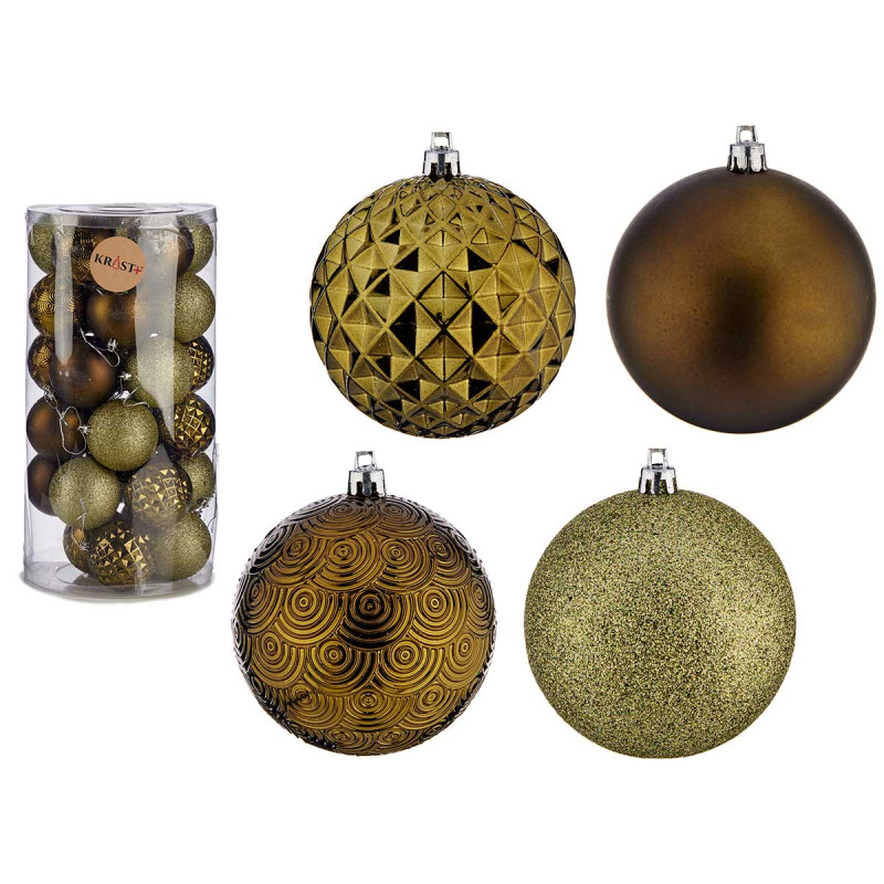 SET 30 BOULE PVC 8CM VERT OLIVE 