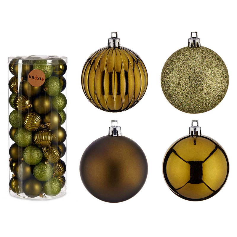 SET 56 BOULE PVC 6CM VERT OLIVE 