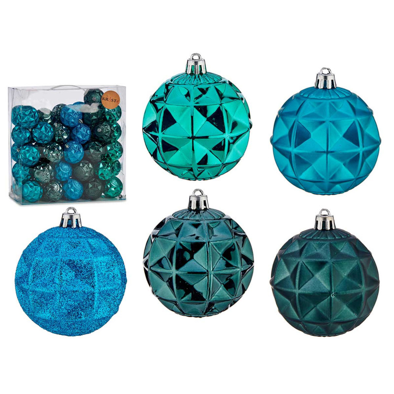 SET 50 BOULE PVC 7CM TURQUOISE FONCE ET TURQUOISE 
