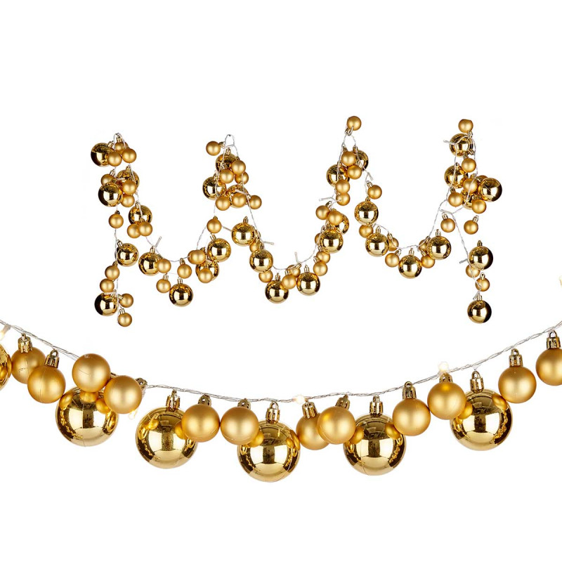 GUIRNALDA 93 BOLAS PVC ORO CON LED