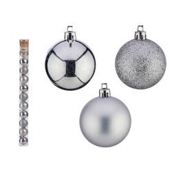 SET 12 BOLAS PVC 5CM PLATA