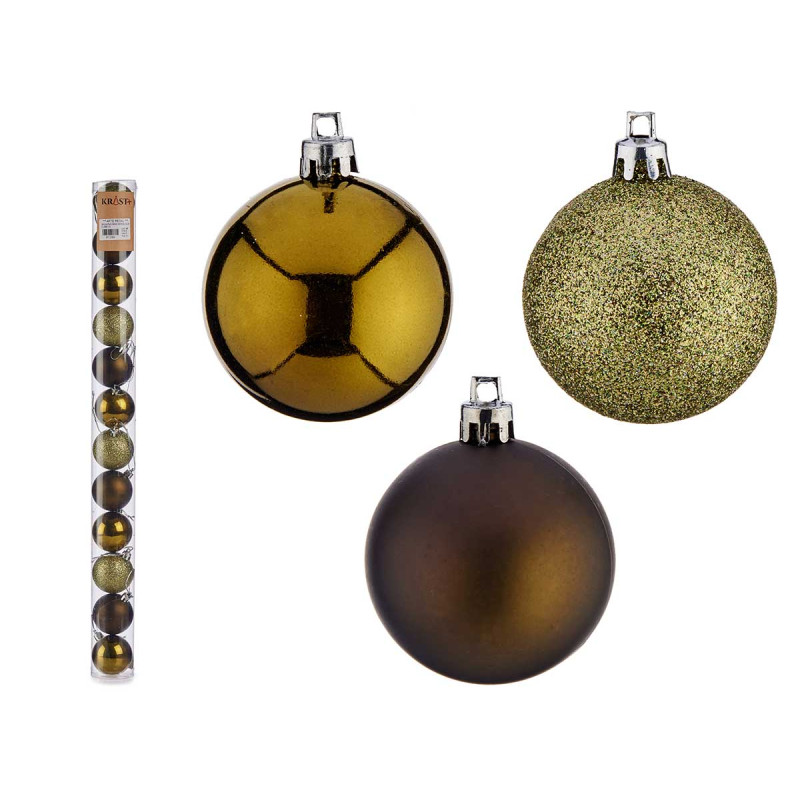 SET 12 BOULE PVC 5CM VERT OLIVE 