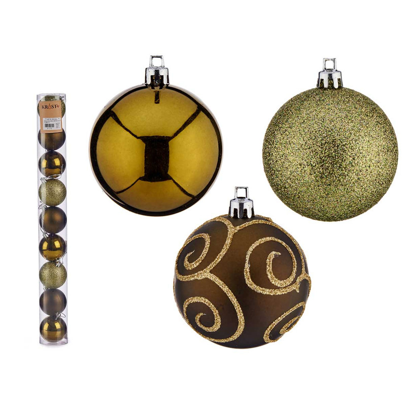 SET 9 BOULE PVC 6CM VERT OLIVE 