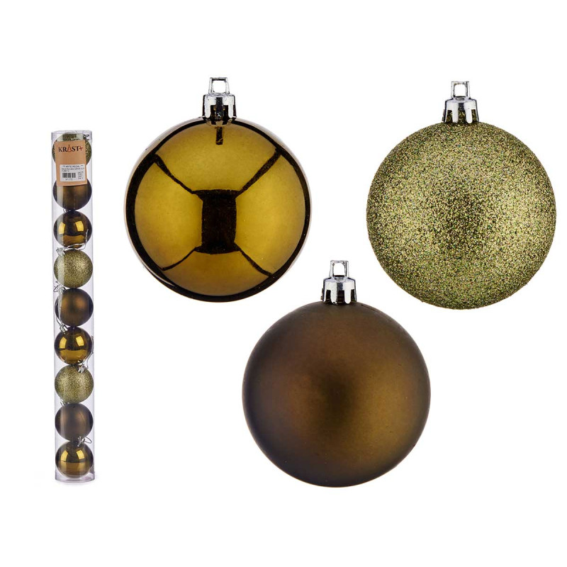 SET 9 BOULE PVC 6CM VERT OLIVE 