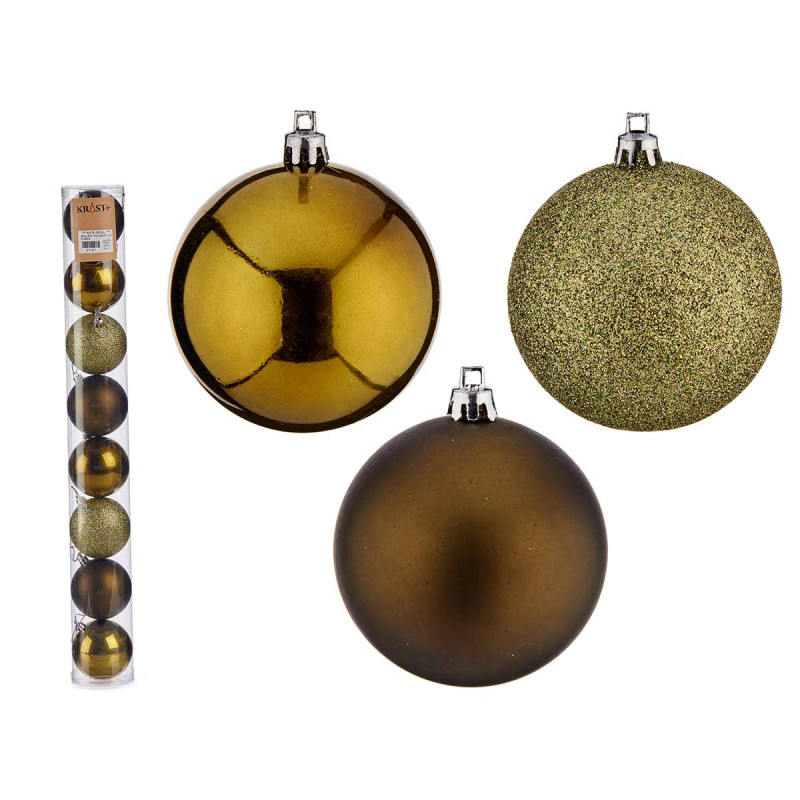 SET 8 BOULE PVC 7CM VERT OLIVE 