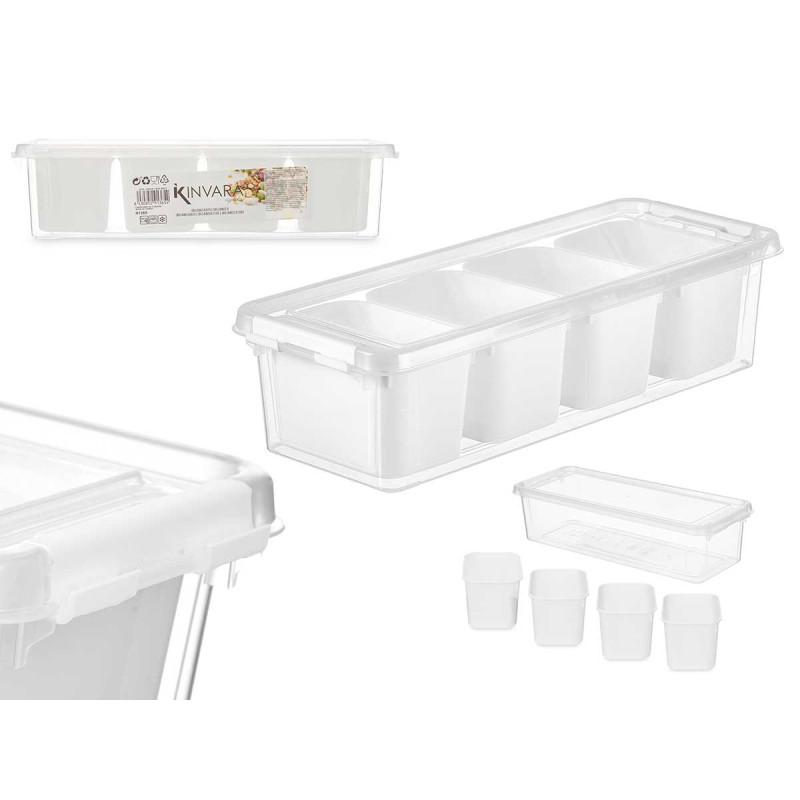 ORGANIZZATORE 4 SCOMPARTI ALTO BIANCO